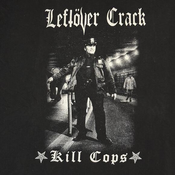 Vintage Leftover Crack Kill Cops Shirt Size Large Cygnus Hardcore Punk Band Tee - Picture 3 of 7